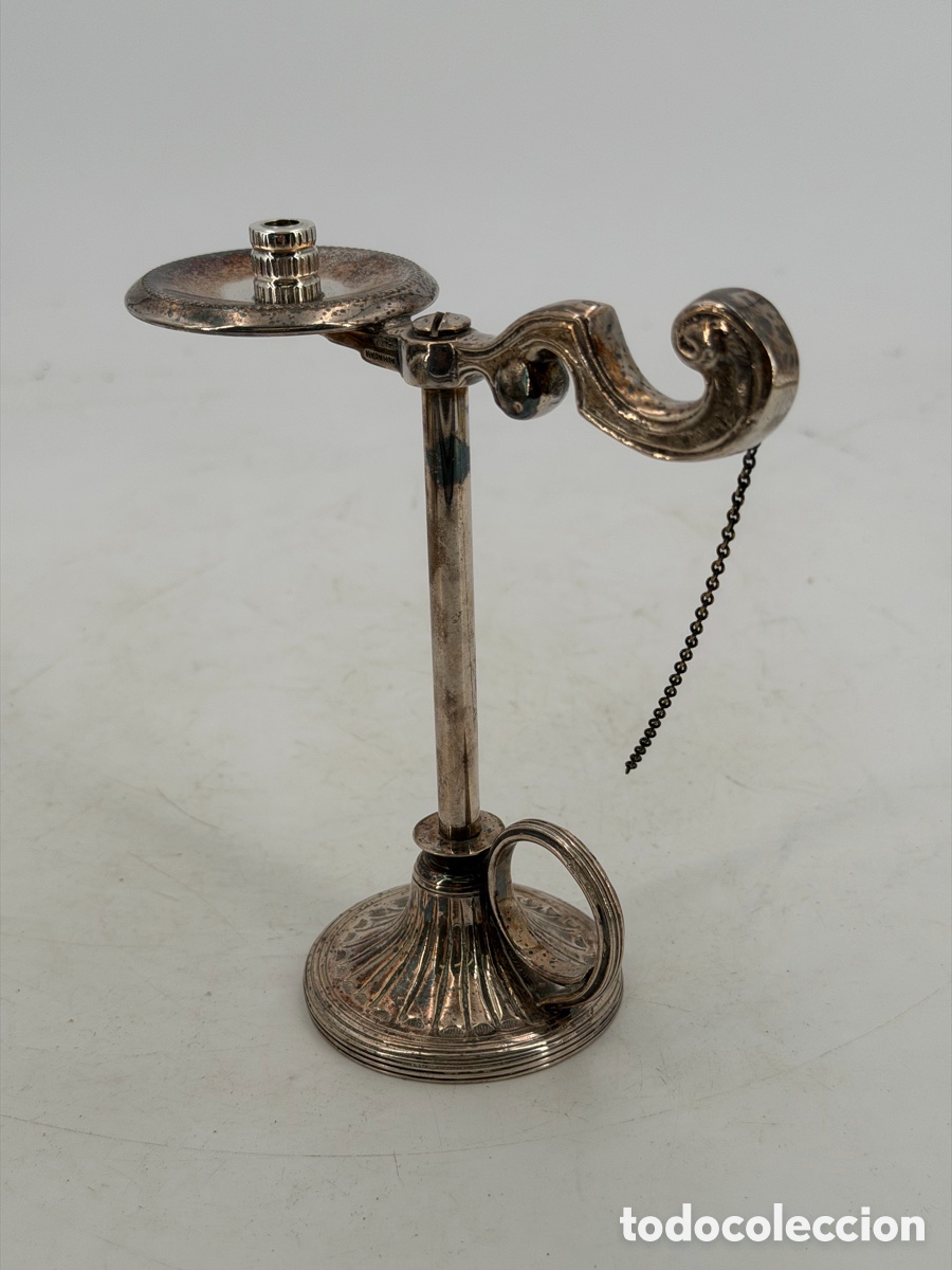 Antig&uuml;edades: Antiguo Candelabro de Mano Plateado - Foto 5