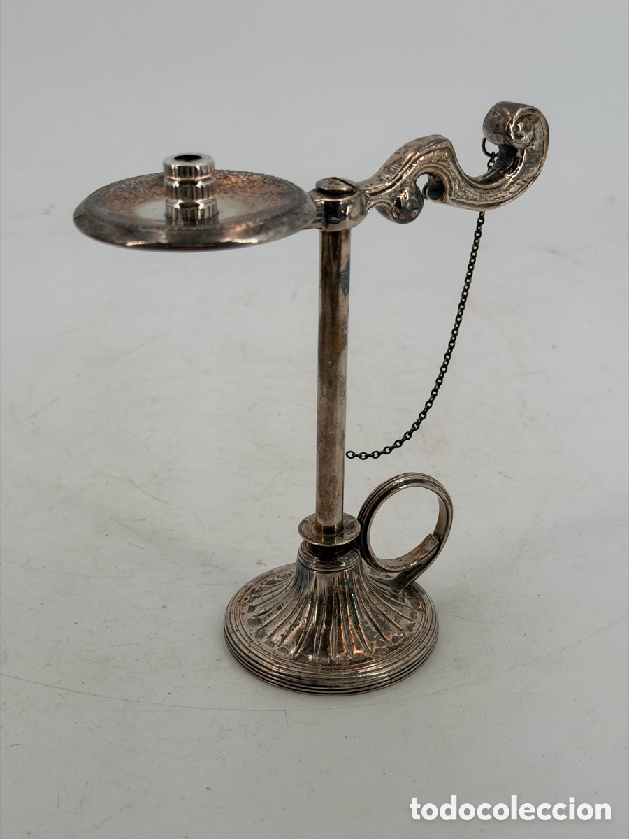 Antig&uuml;edades: Antiguo Candelabro de Mano Plateado - Foto 6
