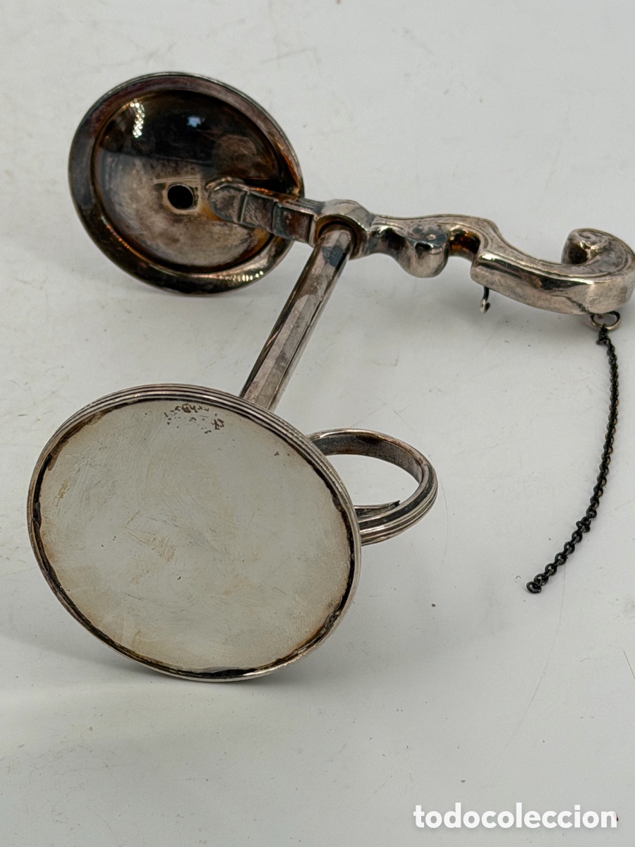 Antig&uuml;edades: Antiguo Candelabro de Mano Plateado - Foto 9