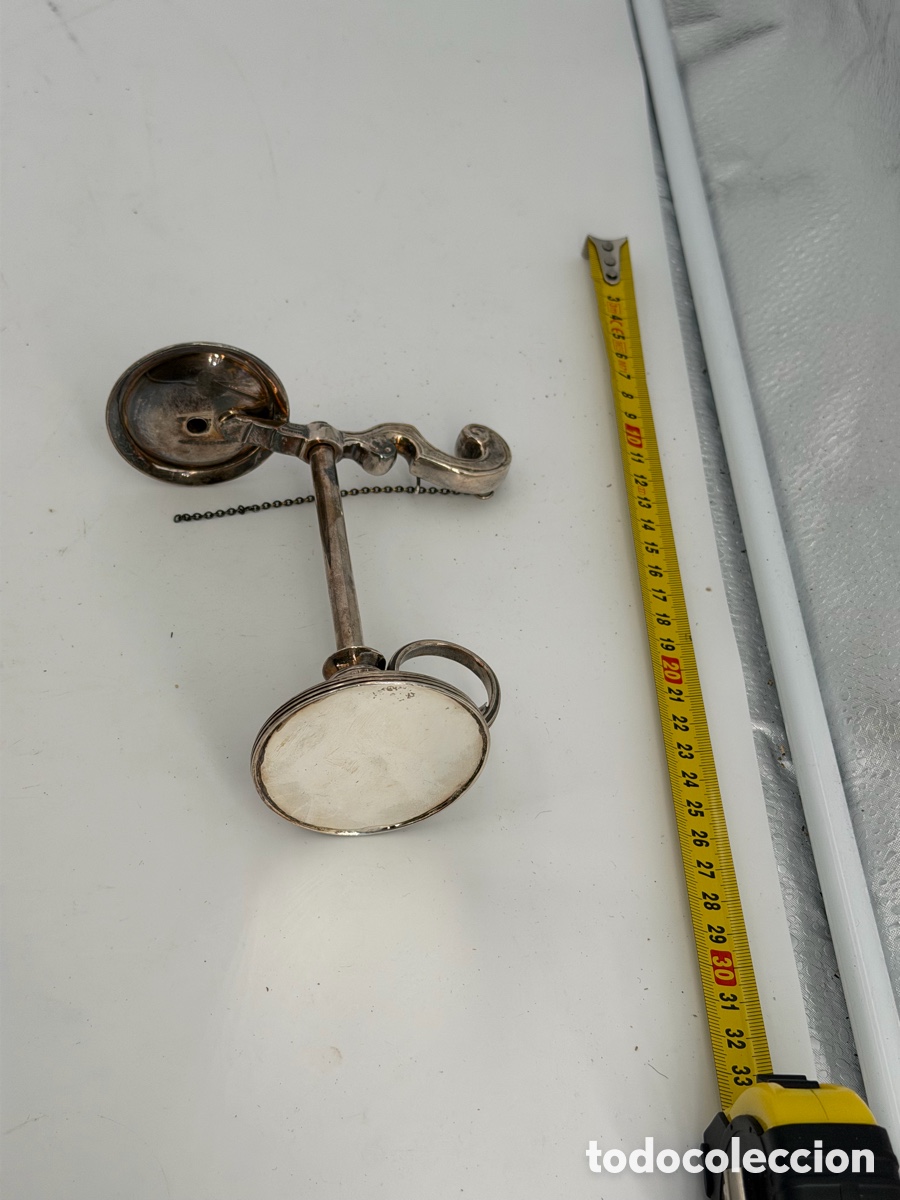 Antig&uuml;edades: Antiguo Candelabro de Mano Plateado - Foto 10