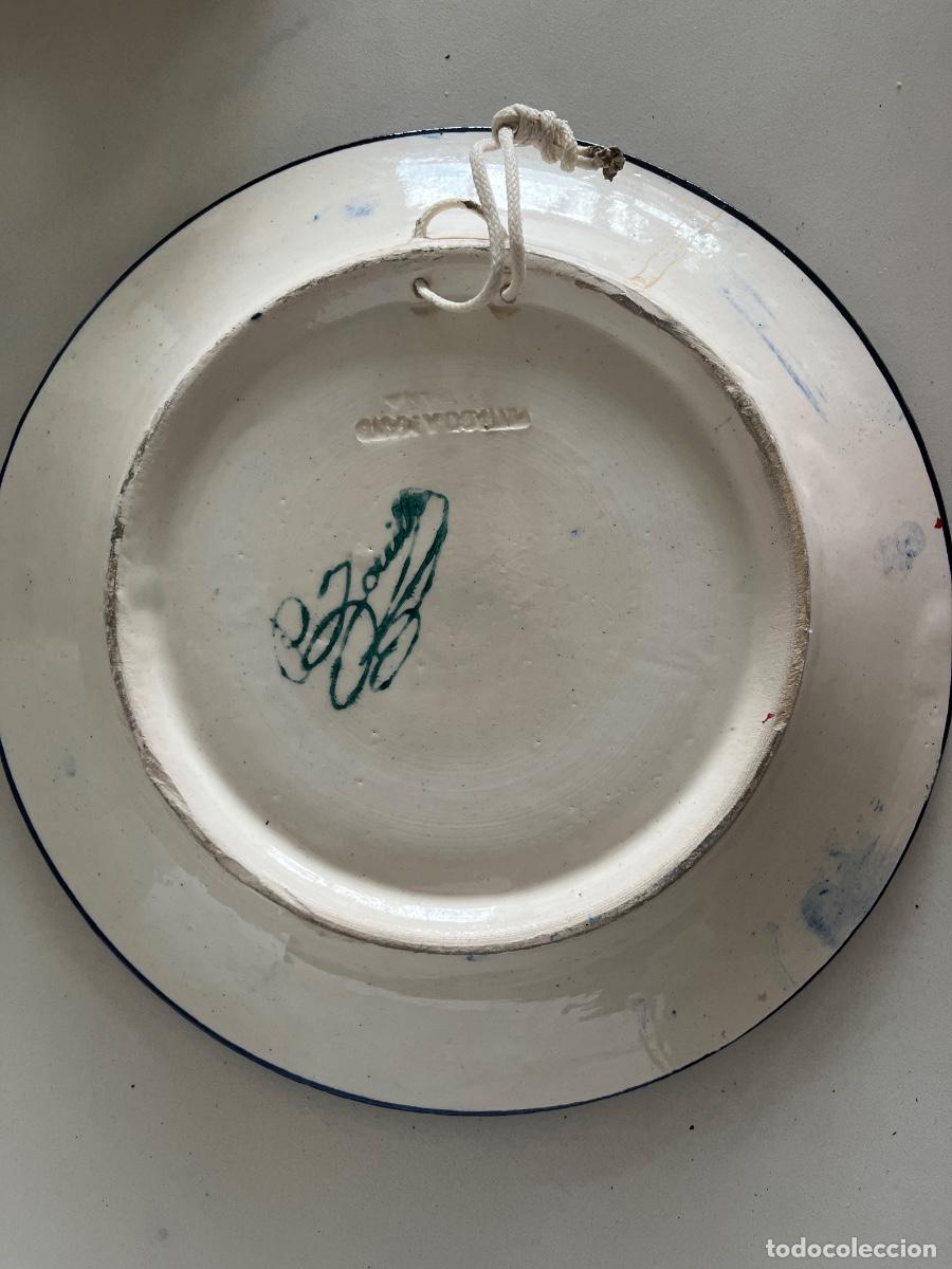 Antig&uuml;edades: Antiguo plato pintado. A&ntilde;o 80 - Foto 2