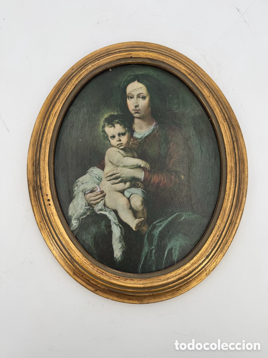 Antig&uuml;edades: Marco Dorado con L&aacute;mina Religiosa - Foto 3