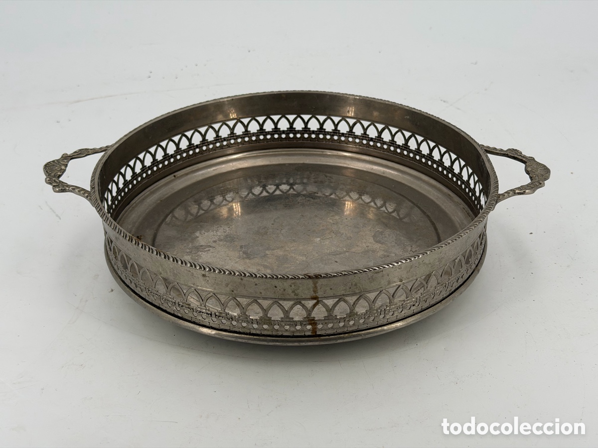 Antig&uuml;edades: Antigua Bandeja Redonda - Foto 2