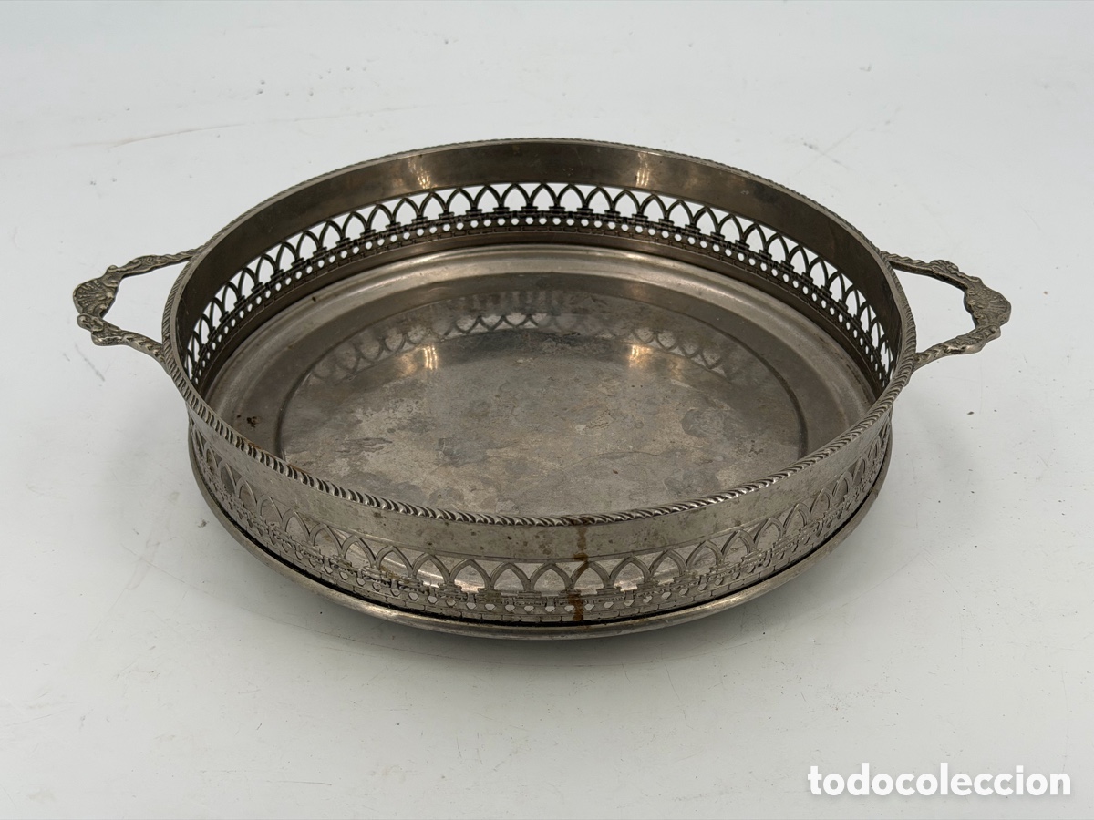 Antig&uuml;edades: Antigua Bandeja Redonda - Foto 3