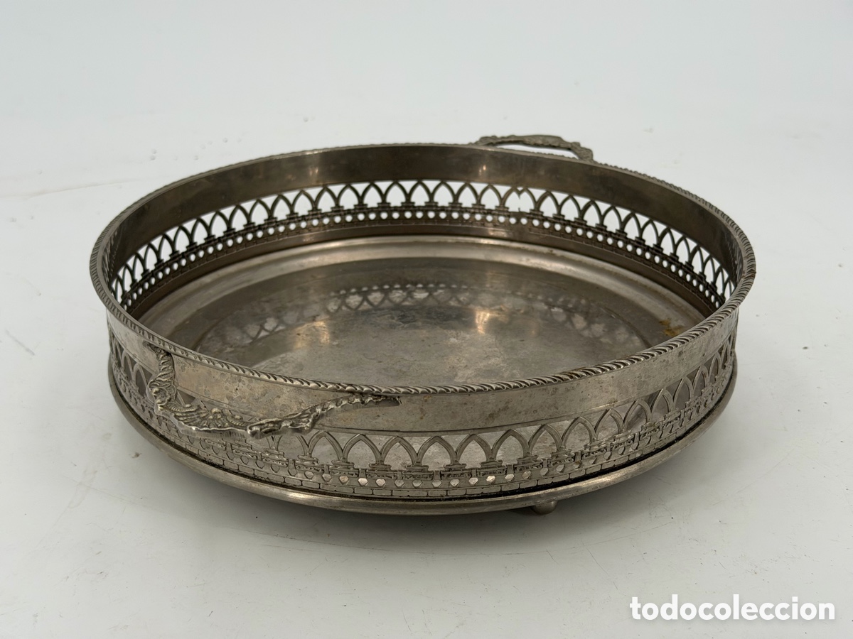 Antig&uuml;edades: Antigua Bandeja Redonda - Foto 4