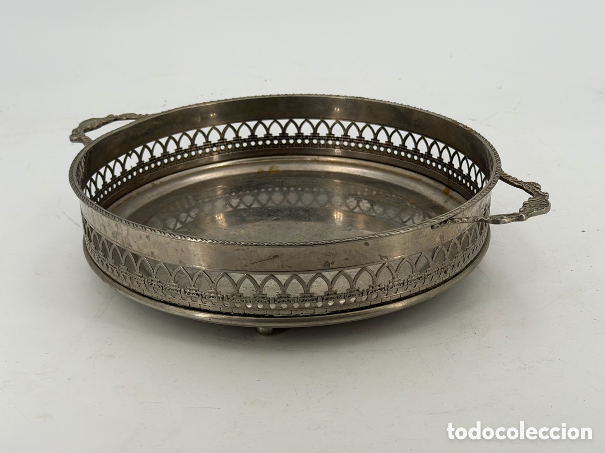 Antig&uuml;edades: Antigua Bandeja Redonda - Foto 6