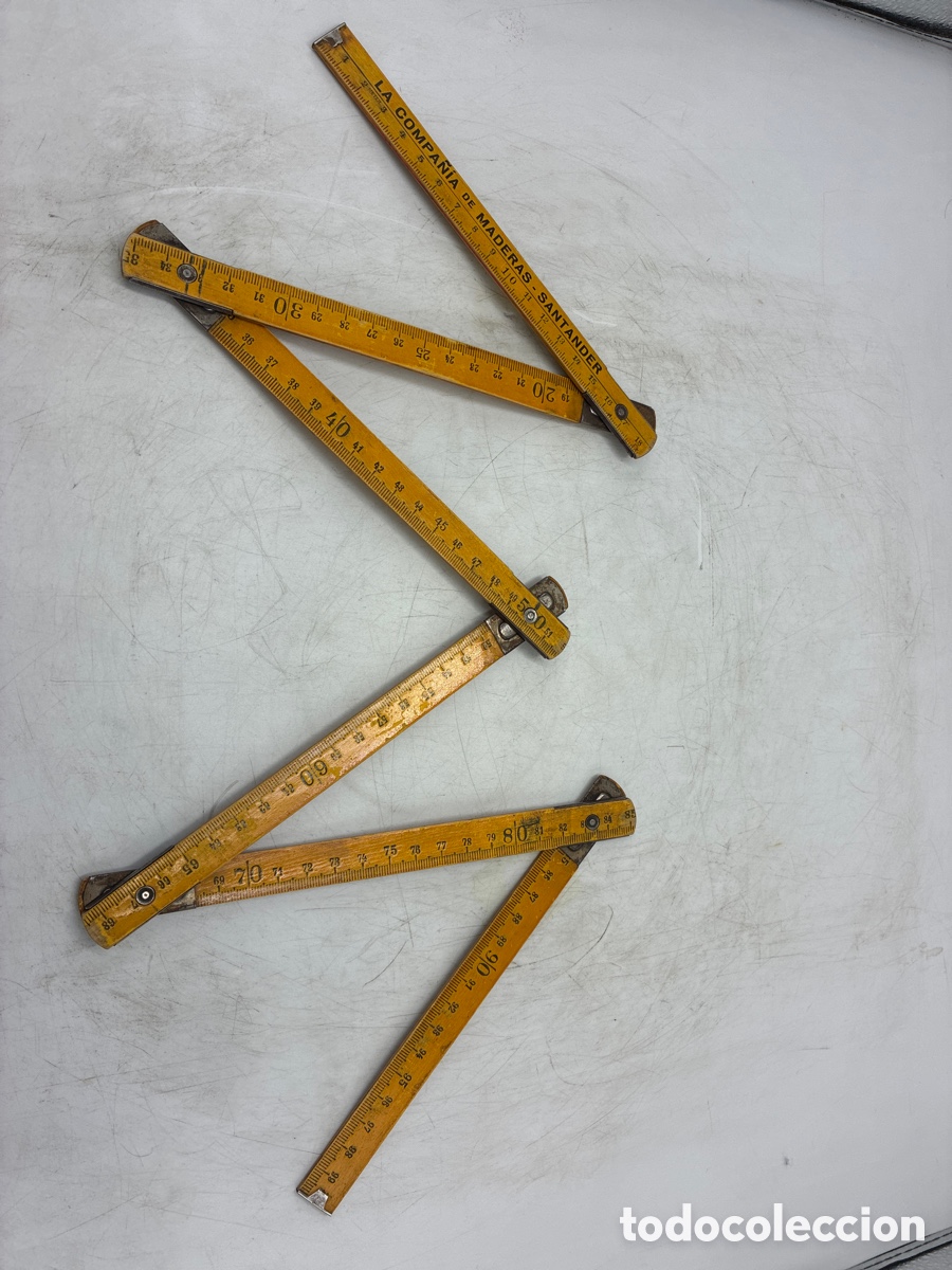 Antig&uuml;edades: Metro plegable de madera. LA COMPA&Ntilde;&Iacute;A DE MADERA. - Foto 3