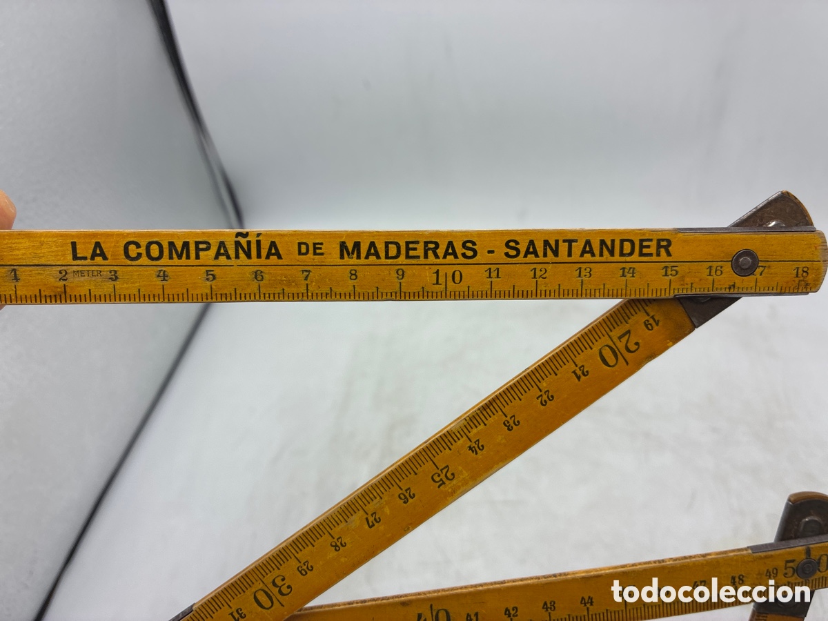 Antig&uuml;edades: Metro plegable de madera. LA COMPA&Ntilde;&Iacute;A DE MADERA. - Foto 4