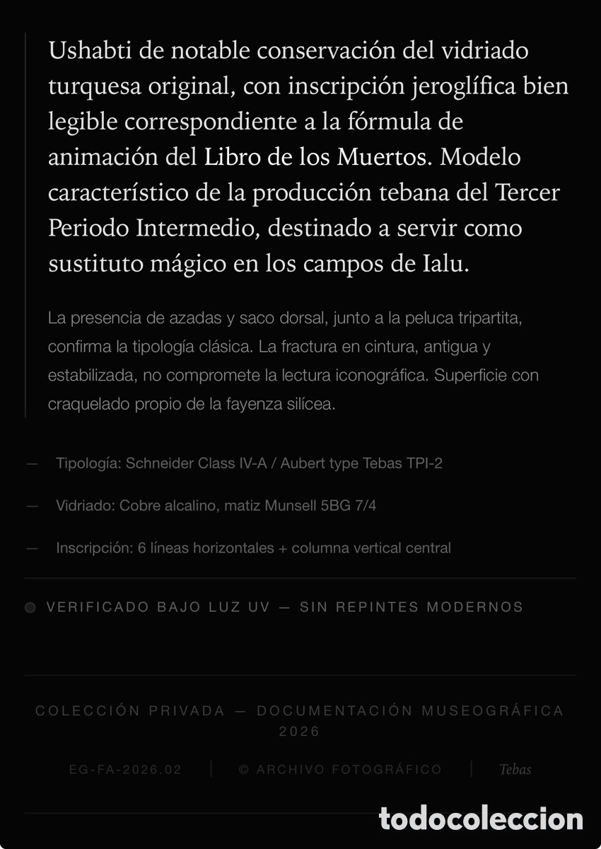 Antig&uuml;edades: Ushabti Azul-Cobalto - Foto 4