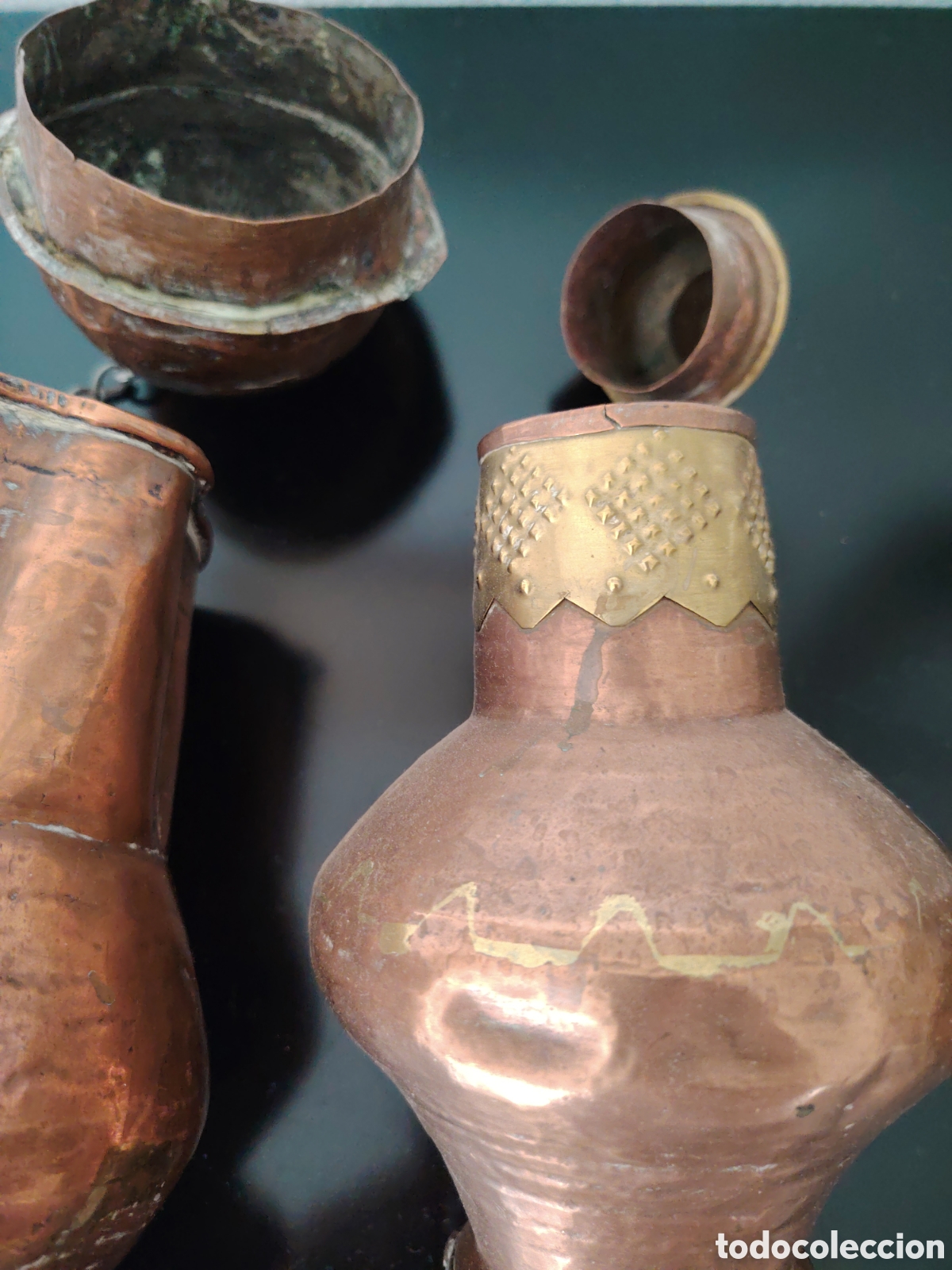 Antig&uuml;edades: Antiguo c&aacute;ntaro y chocolatera de cobre - Foto 6