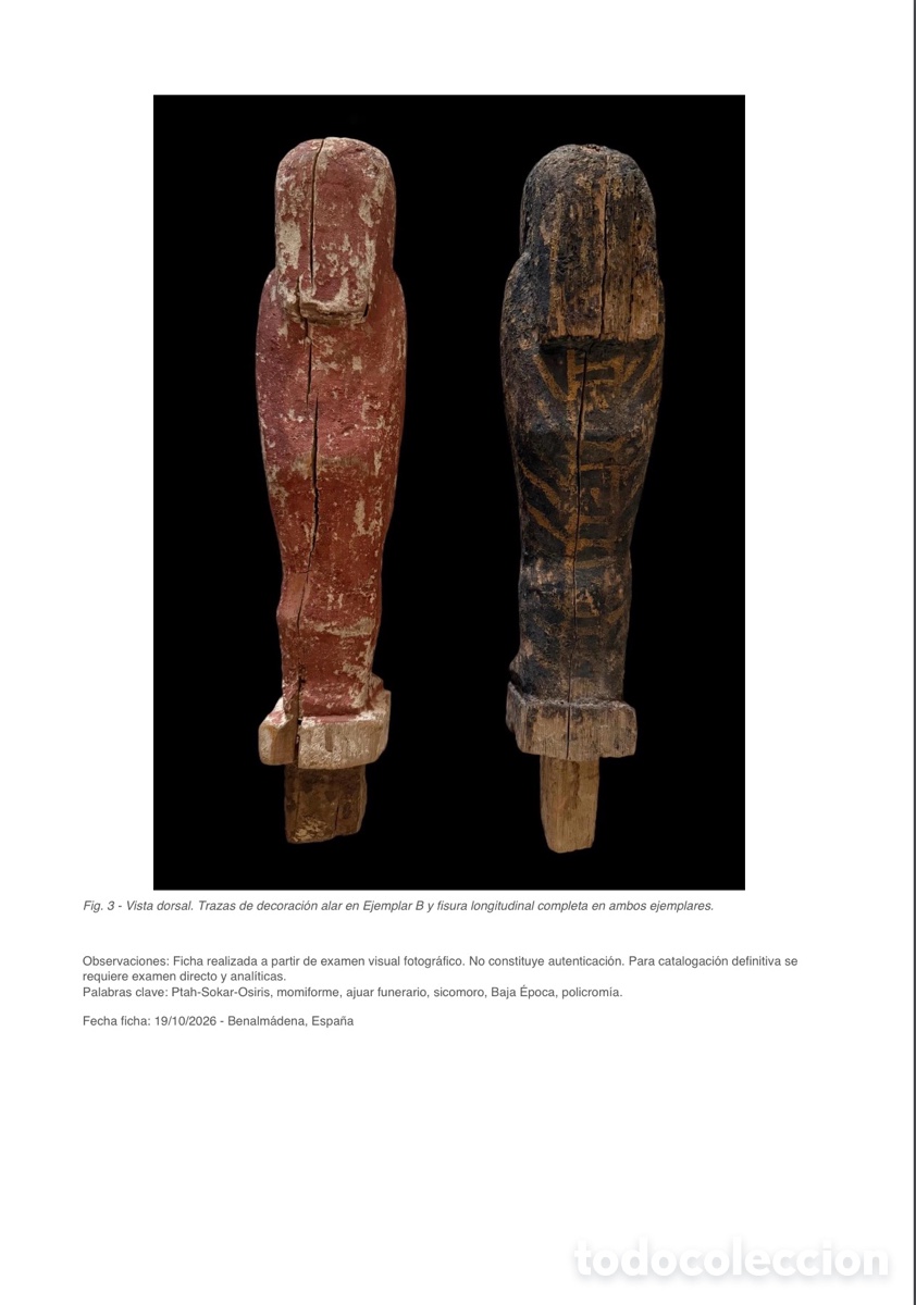 Antig&uuml;edades: Dos figuras funerarias de Ptah-Sokar-Osiris - Foto 9
