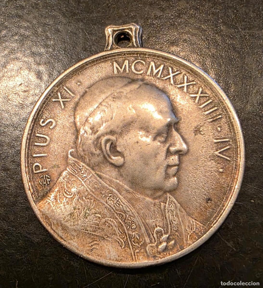 Antig&uuml;edades: Medalla religiosa antigua Papa P&iacute;o XI &ndash; Jubileo de la Redenci&oacute;n 1933 &ndash; Vaticano &ndash; 3 cm