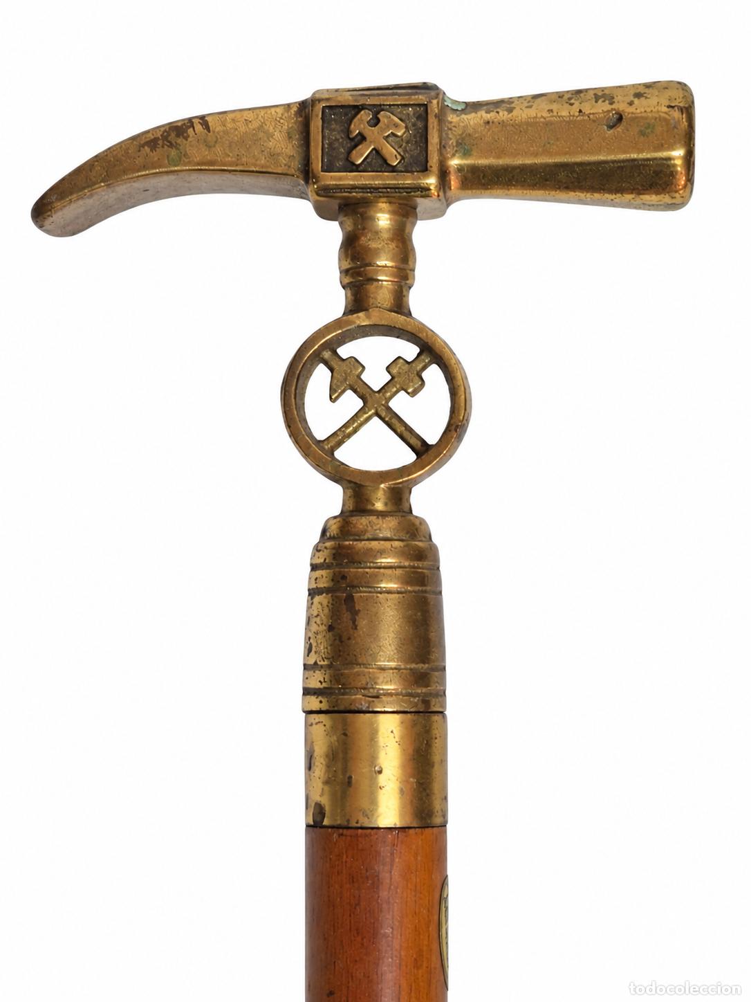 Antig&uuml;edades: Bast&oacute;n Ceremonial de Minero, de Origen Alem&aacute;n o Centroeuropeo - Bronce Cincelado
