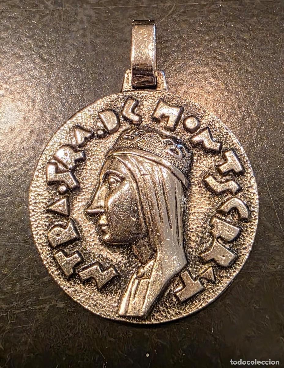 Antig&uuml;edades: Medalla religiosa Virgen de la Cabeza y Jes&uacute;s Salvador del Mundo &ndash; Metal plateado &ndash; 3,5 cm &ndash; Vintage