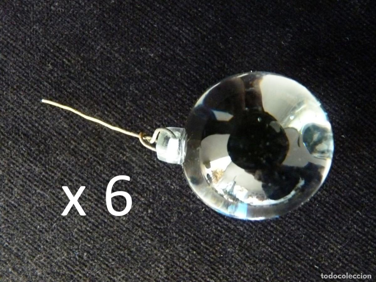 Antig&uuml;edades: LOTE DE 6 BOLAS DE 3 cm., CRISTAL BOHEMIA, MURANO. RESTAURACI&Oacute;N L&Aacute;MPARAS. L&Aacute;GRIMAS