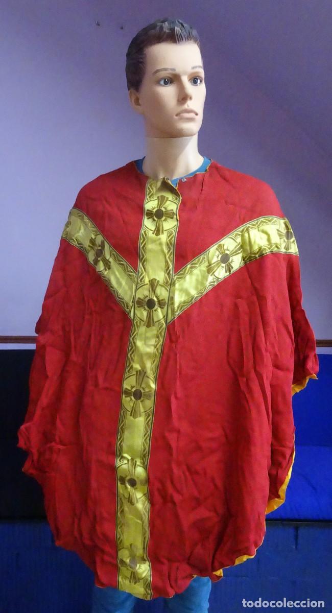 Antiquit&eacute;s: ANTIGUA CASULLA, LITURGIA RELIGI&Oacute;N CAT&Oacute;LICA, MARCA POULLOUIN, FRANCIA, VER FOTOS