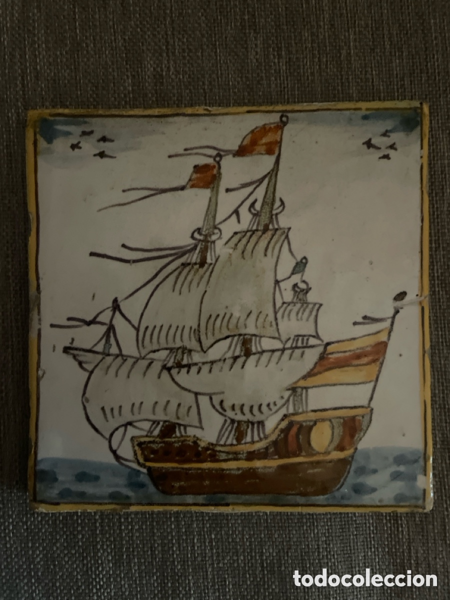Antiques: Azulejo catalan de artes y oficios del siglo xviii una Fragata