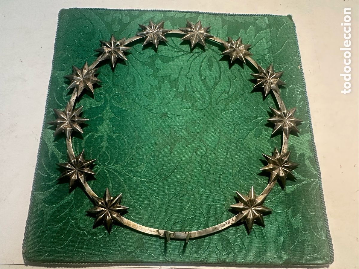 Antig&uuml;edades: CORONA PARA VIRGEN CAP Y POTA DE 12 ESTRELLAS ARO METAL Y ESTRELLAS DE PLATA. SIGLO XIX. 20CM.