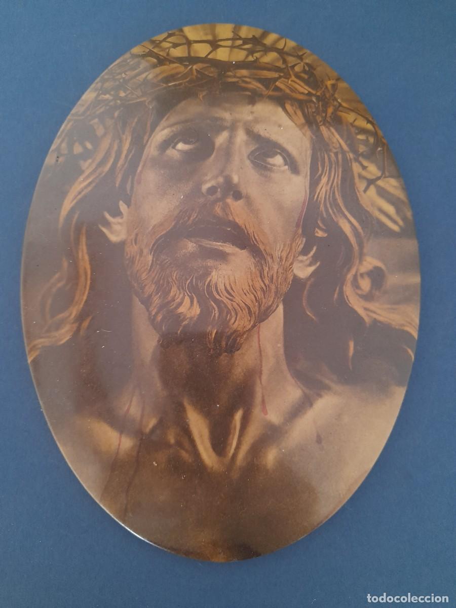 Antig&uuml;edades: Chapa ovalada Jesucristo de corona de espinas, 21x15cm aprox, Par&iacute;s artistique , madrid