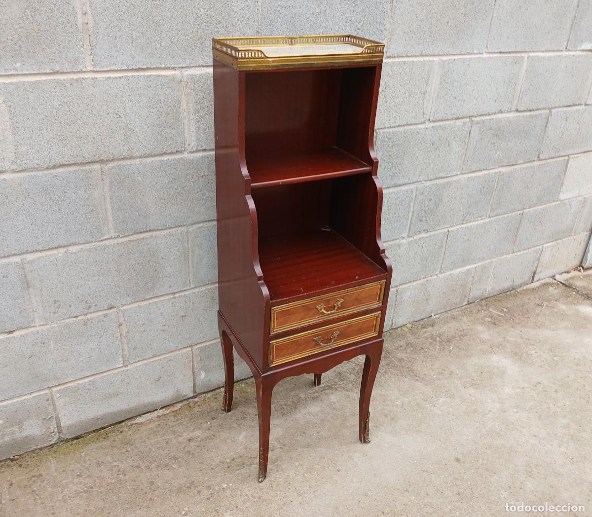 Antig&uuml;edades: Mueble auxiliar antiguo estilo Luis XV. Mesa Mesita Auxiliar noche dormitorio vintage Isabelino. - Foto 4
