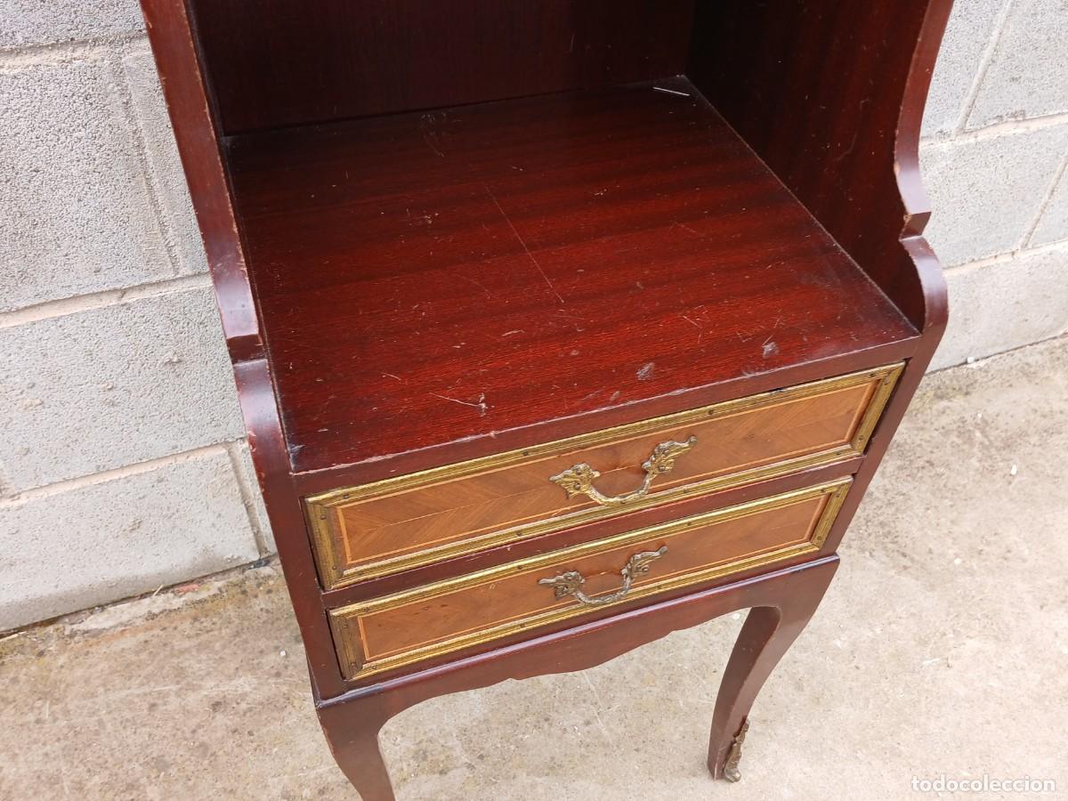 Antig&uuml;edades: Mueble auxiliar antiguo estilo Luis XV. Mesa Mesita Auxiliar noche dormitorio vintage Isabelino. - Foto 5