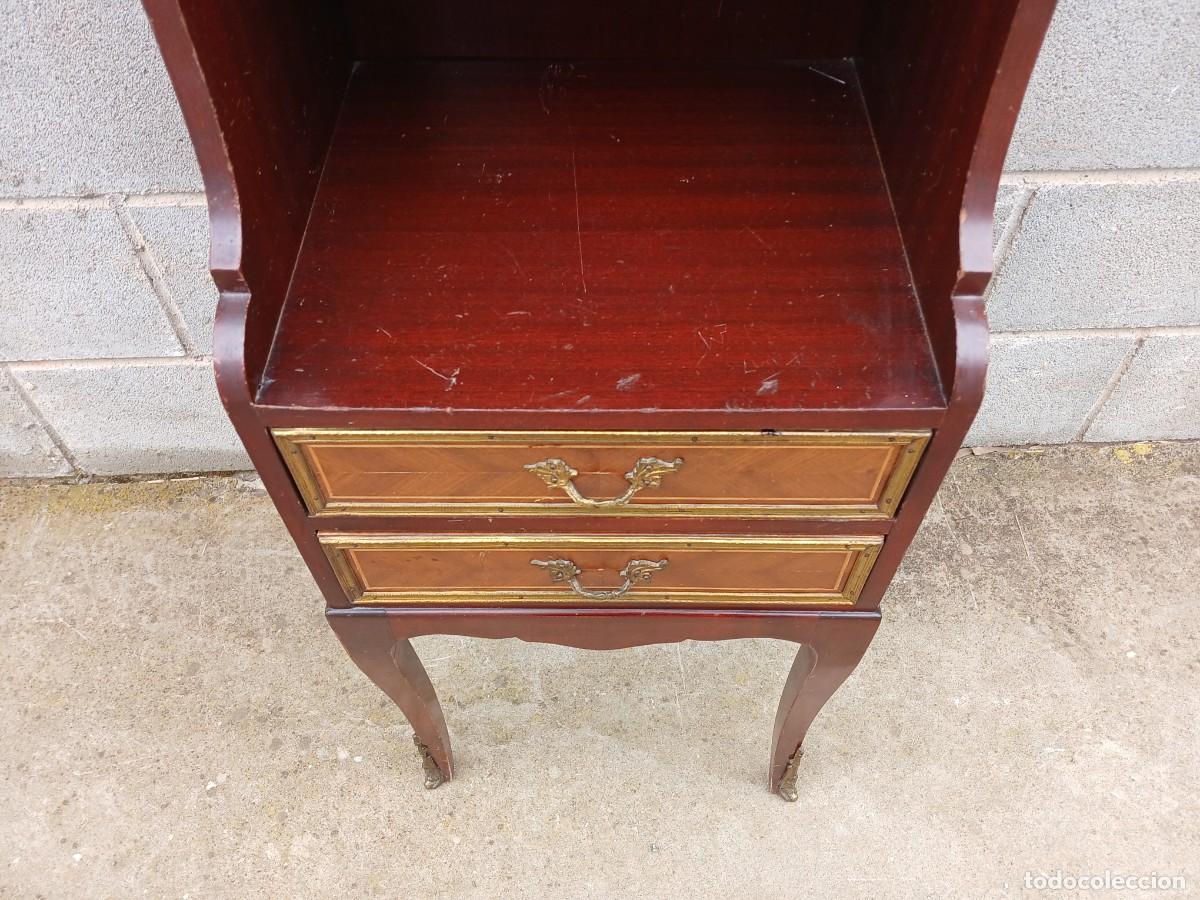 Antig&uuml;edades: Mueble auxiliar antiguo estilo Luis XV. Mesa Mesita Auxiliar noche dormitorio vintage Isabelino. - Foto 7