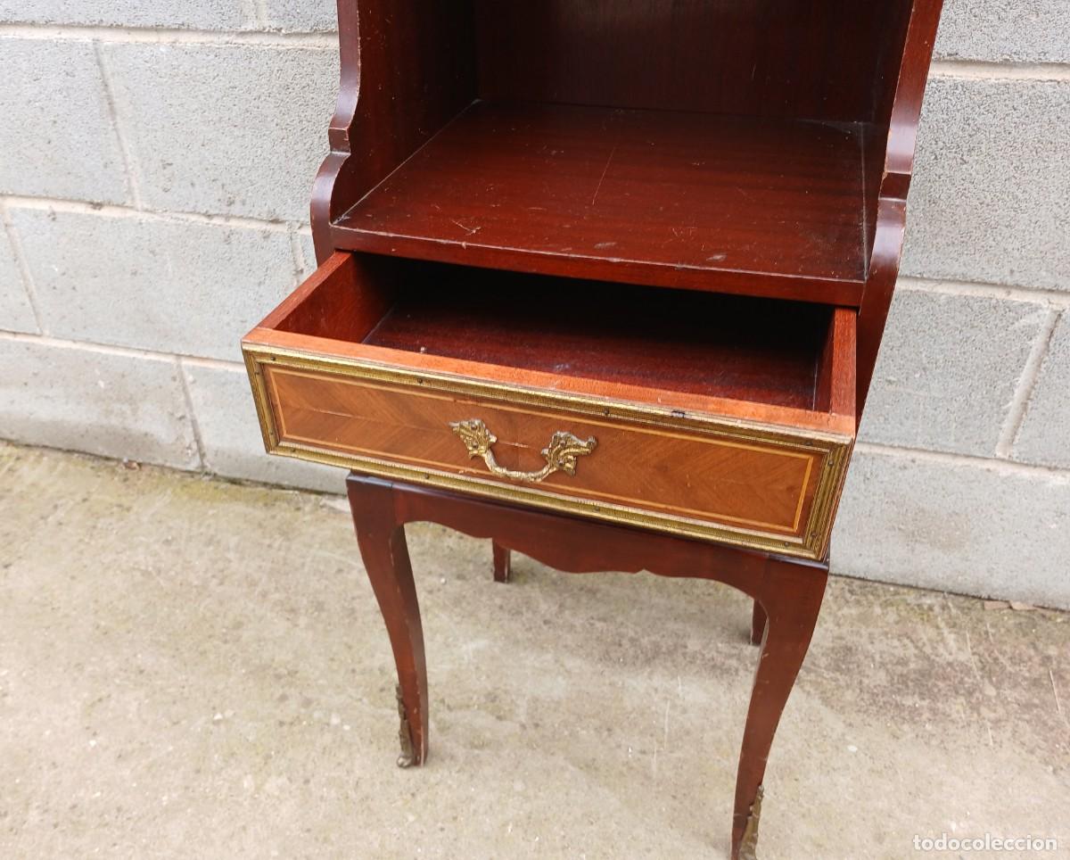 Antig&uuml;edades: Mueble auxiliar antiguo estilo Luis XV. Mesa Mesita Auxiliar noche dormitorio vintage Isabelino. - Foto 8