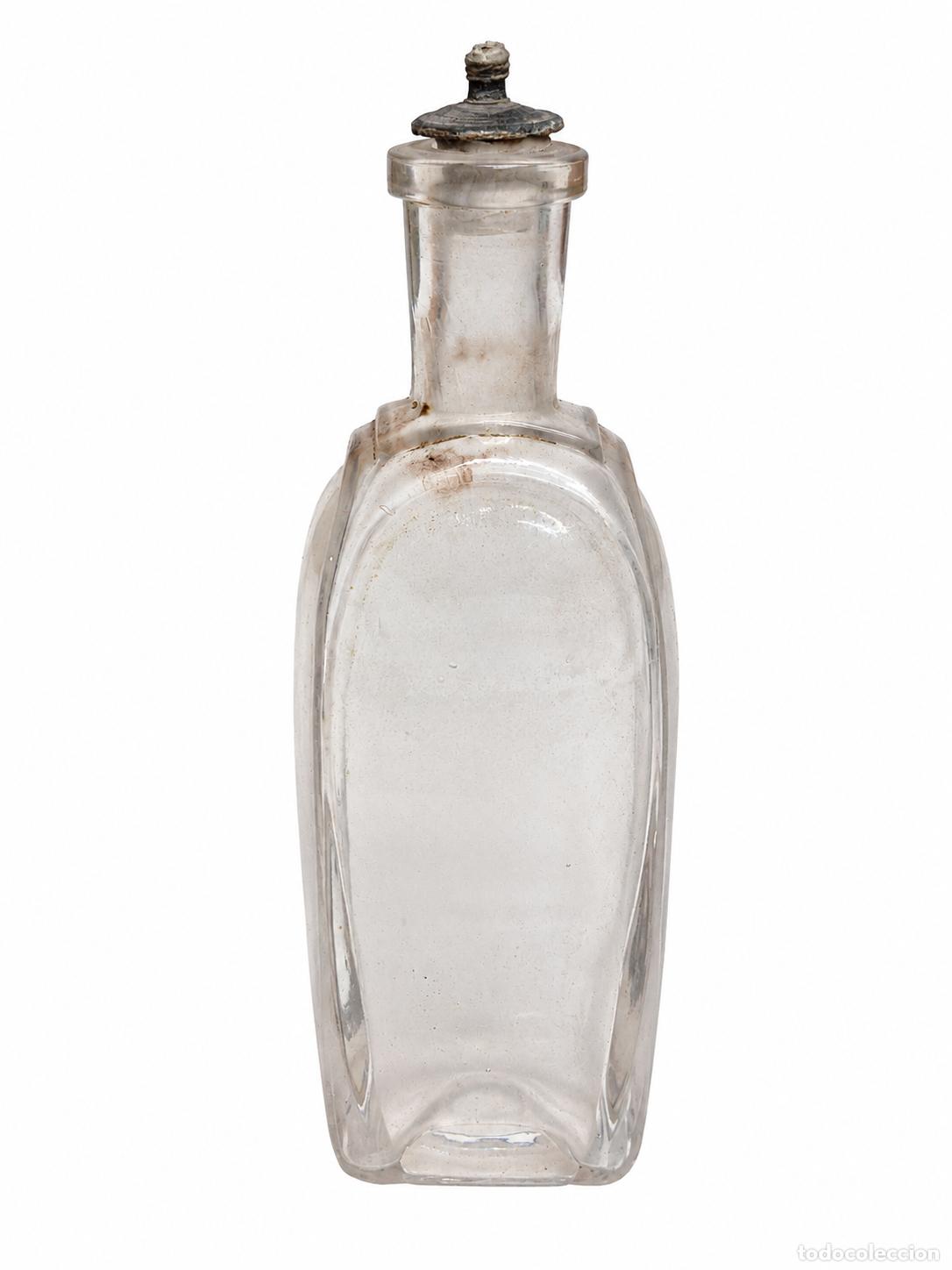 Antig&uuml;edades: Antigua Botella de Cristal Transparente - Frasco de Perfume, Colonia de Antigua Barber&iacute;a