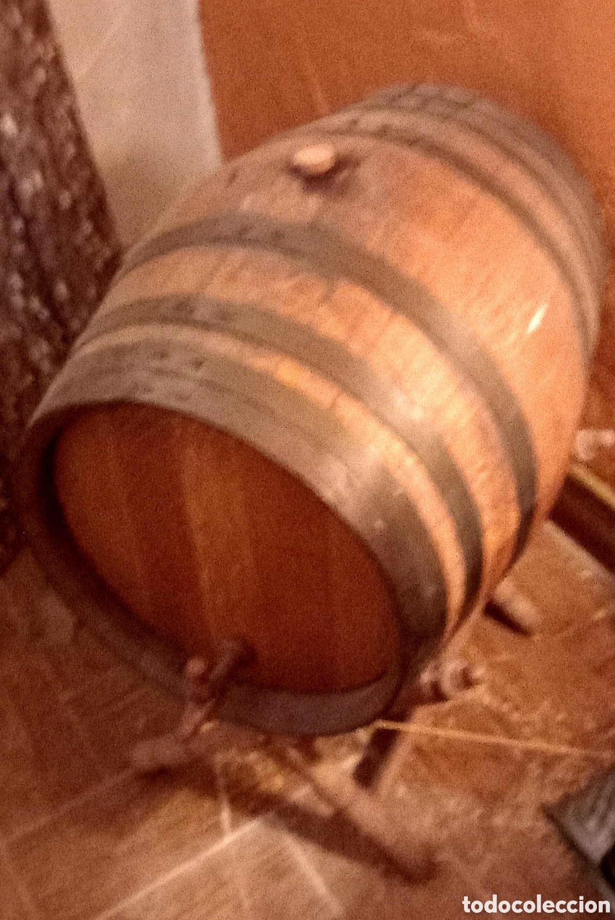 Antig&uuml;edades: BARRIL DE ROBLE ANTIGUO CON SOPORTE - Foto 2