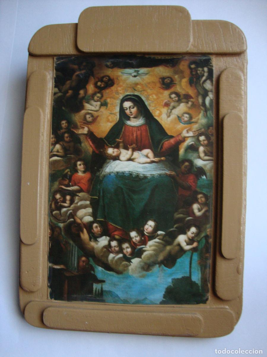 Antig&uuml;edades: MUY BONITO CUADRO DE LA VIRGEN PARA COLGAR DIMENSIONES 18 X 13 cm