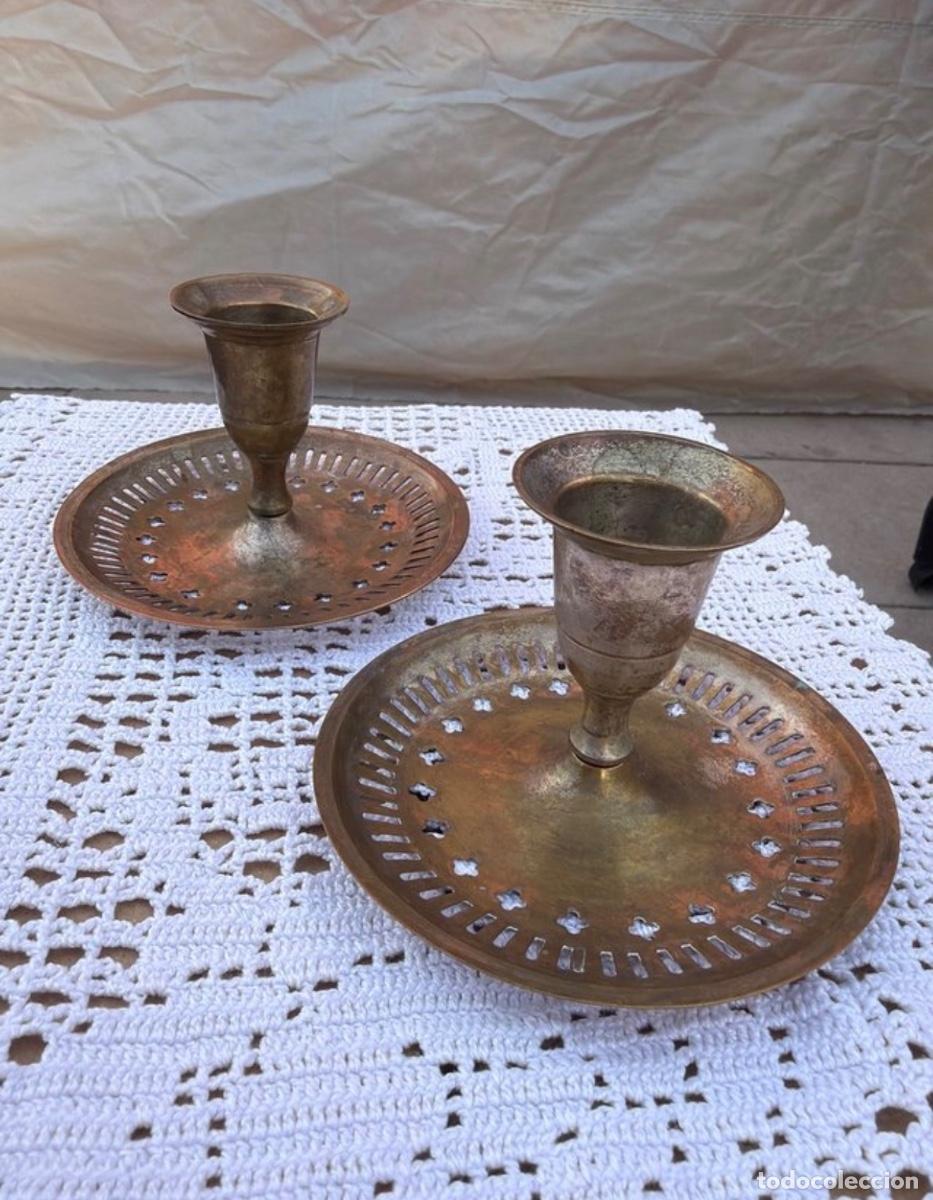 Antig&uuml;edades: Pareja portavelas antig&uuml;os