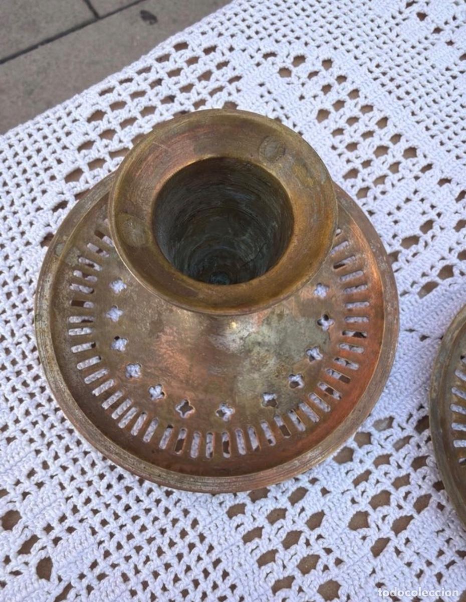 Antig&uuml;edades: Pareja portavelas antig&uuml;os - Foto 3