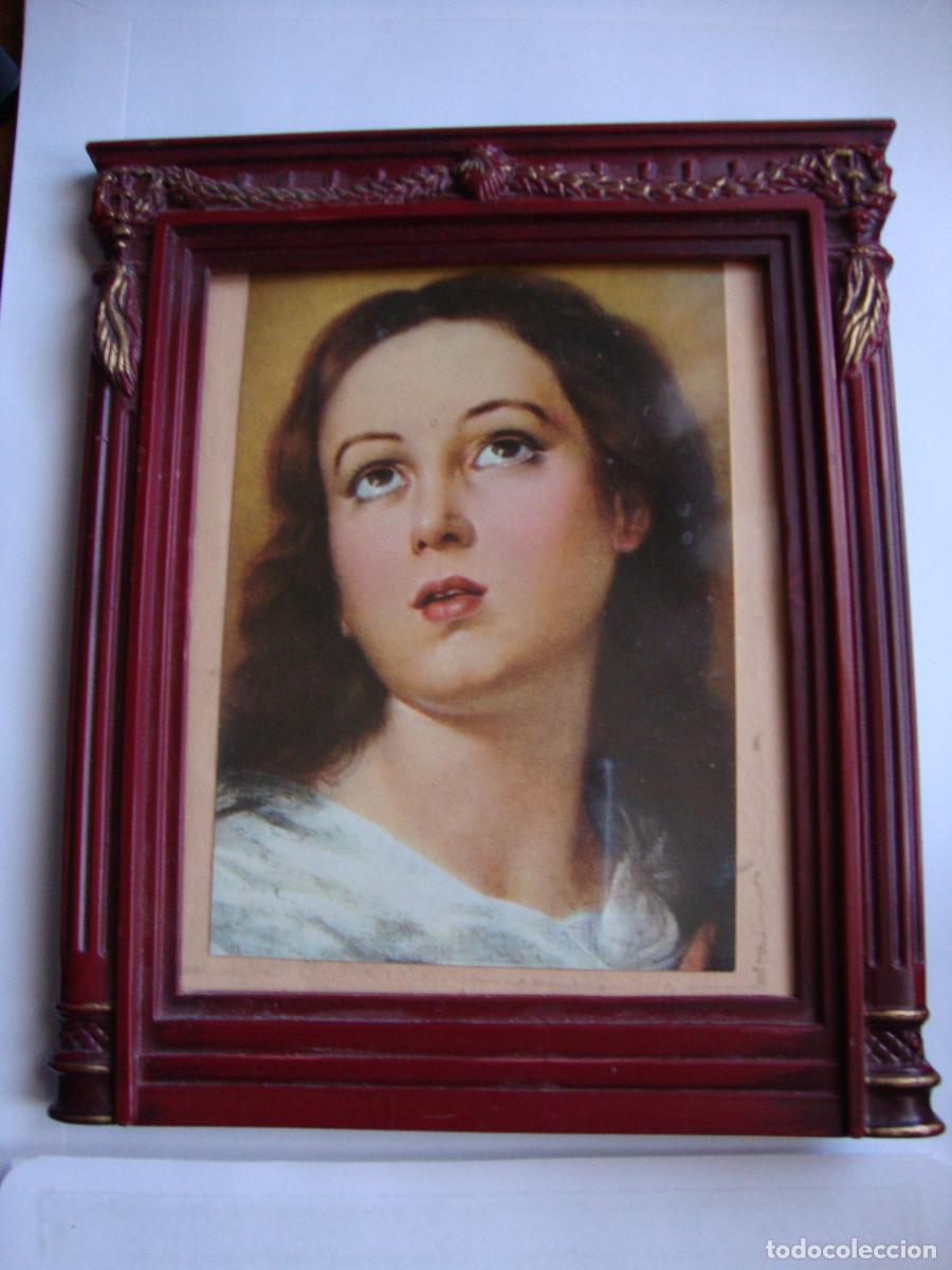 Antig&uuml;edades: MUY BONITO CUADRO DE LA VIRGEN DE SOBREMESA DIMENSIONES 21 X 17 cm