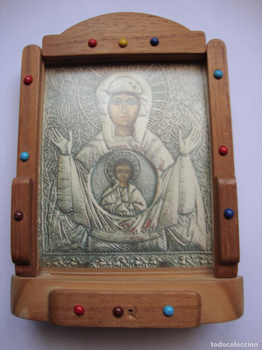 Antig&uuml;edades: MUY BONITO CUADRO DE LA VIRGEN DE SOBREMESA DIMENSIONES 14 X 9 cm