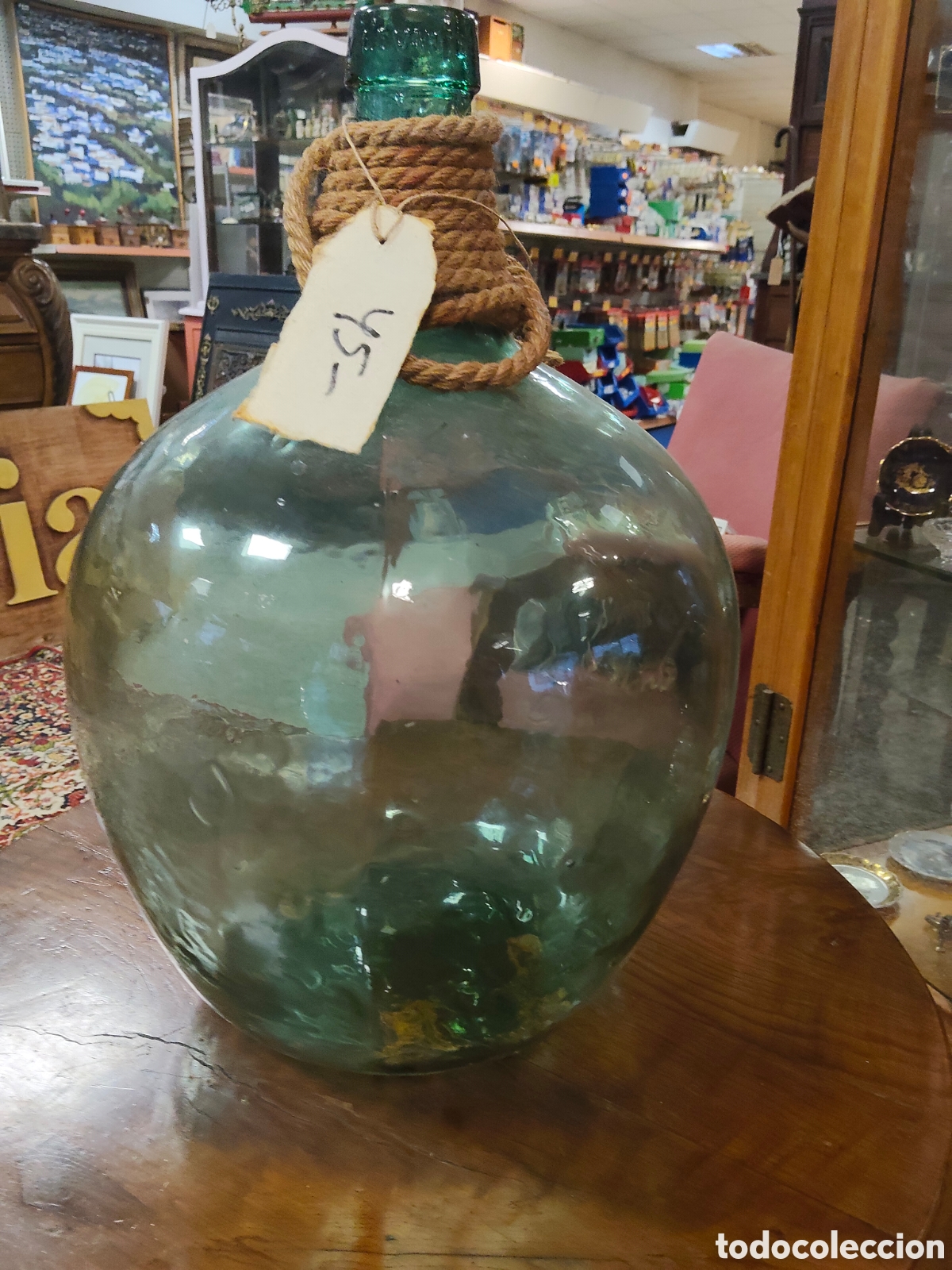 Antig&uuml;edades: Magn&iacute;fica damajuana verde - Foto 2