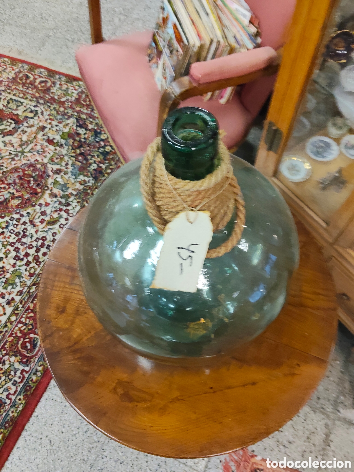 Antig&uuml;edades: Magn&iacute;fica damajuana verde - Foto 3