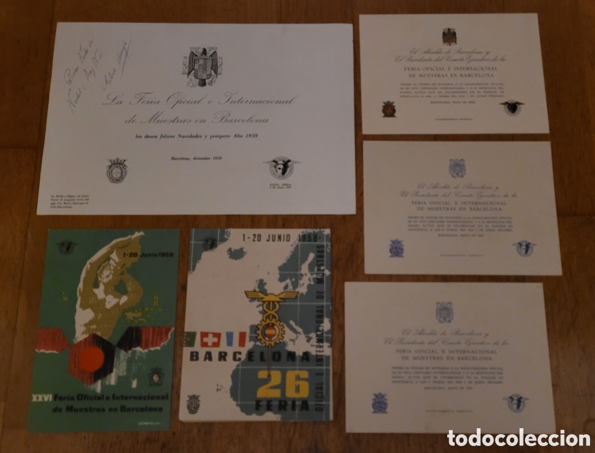 Antig&uuml;edades: Invitaciones Feria de muestras de Barcelona 1958