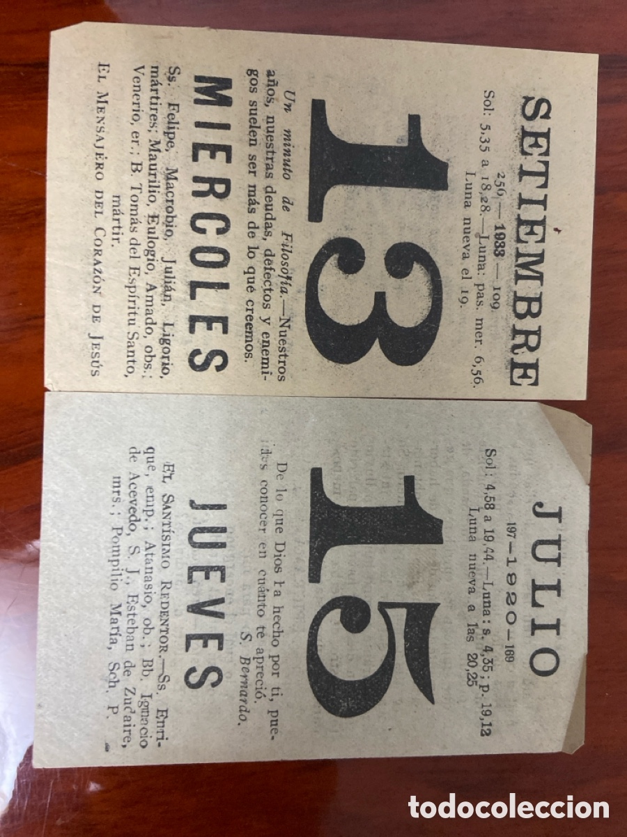 Antig&uuml;edades: Almanaque del sagrado coraz&oacute;n de jesus 1933 y 1920