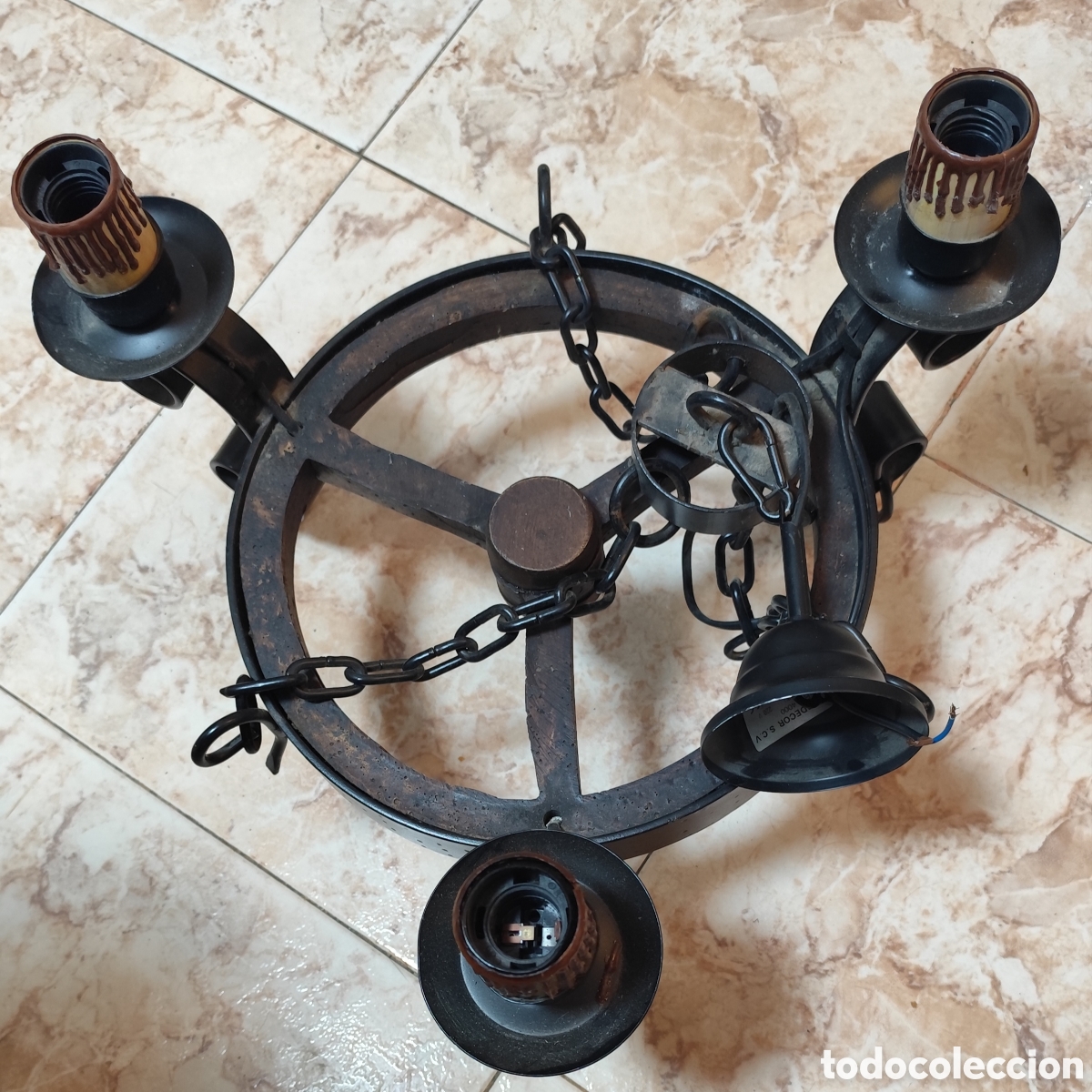 Antig&uuml;edades: Lampara rustica de techo - Foto 4