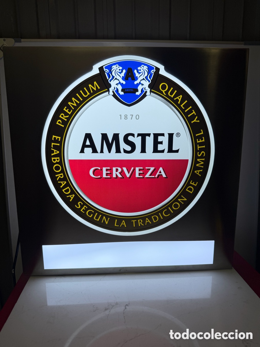 Antig&uuml;edades: R&oacute;tulo Luminoso Amstel 50x50 cm