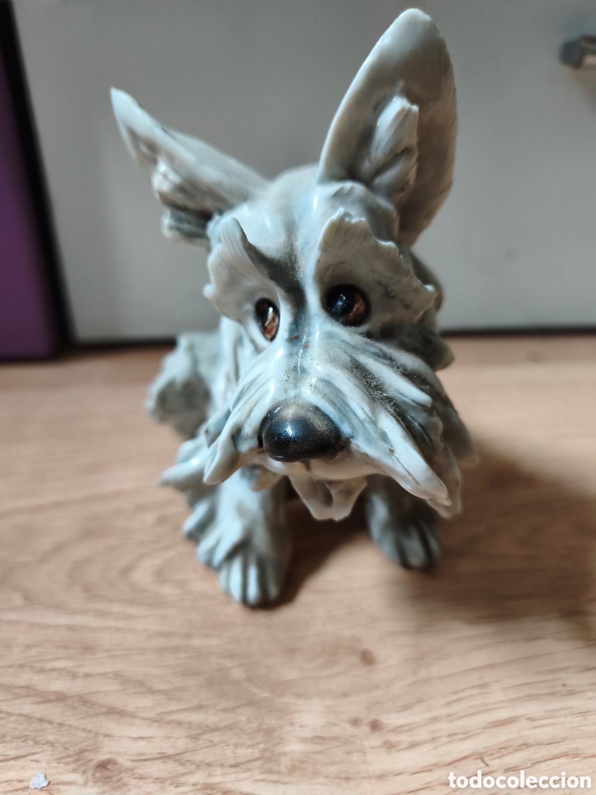 Antig&uuml;edades: Escultura Antigua Perro Scottish Terrier - Guido Cacciapuoti Original Firmada Italia