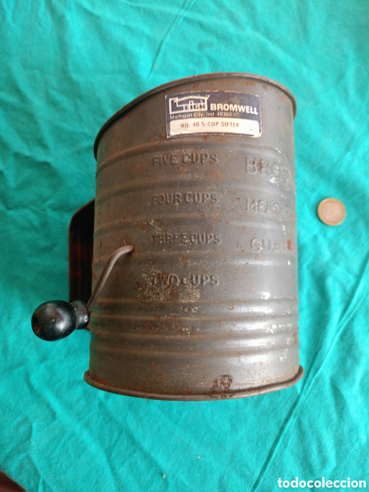 Antig&uuml;edades: COCINA. TAMIZ DE HARINA BROMWEL CINCO TAZAS