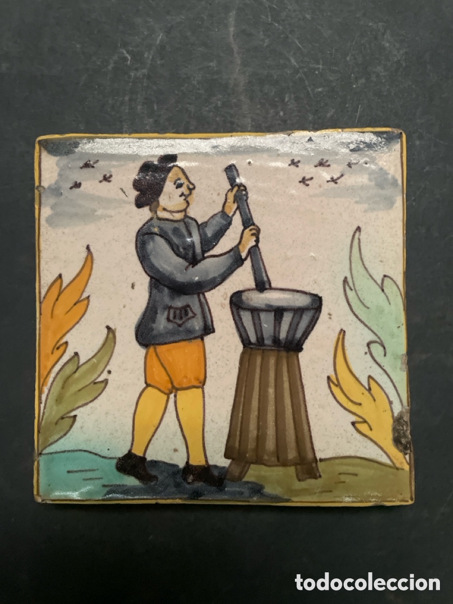 Antig&uuml;edades: Azulejo catalan de artes y oficios del siglo xviii