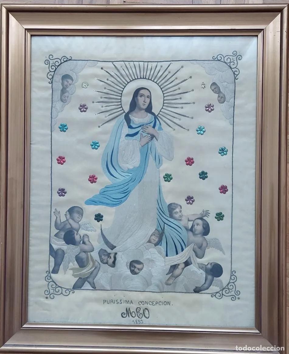 Antig&uuml;edades: Antiguo bordado de la Pur&iacute;sima Concepci&oacute;n 1855