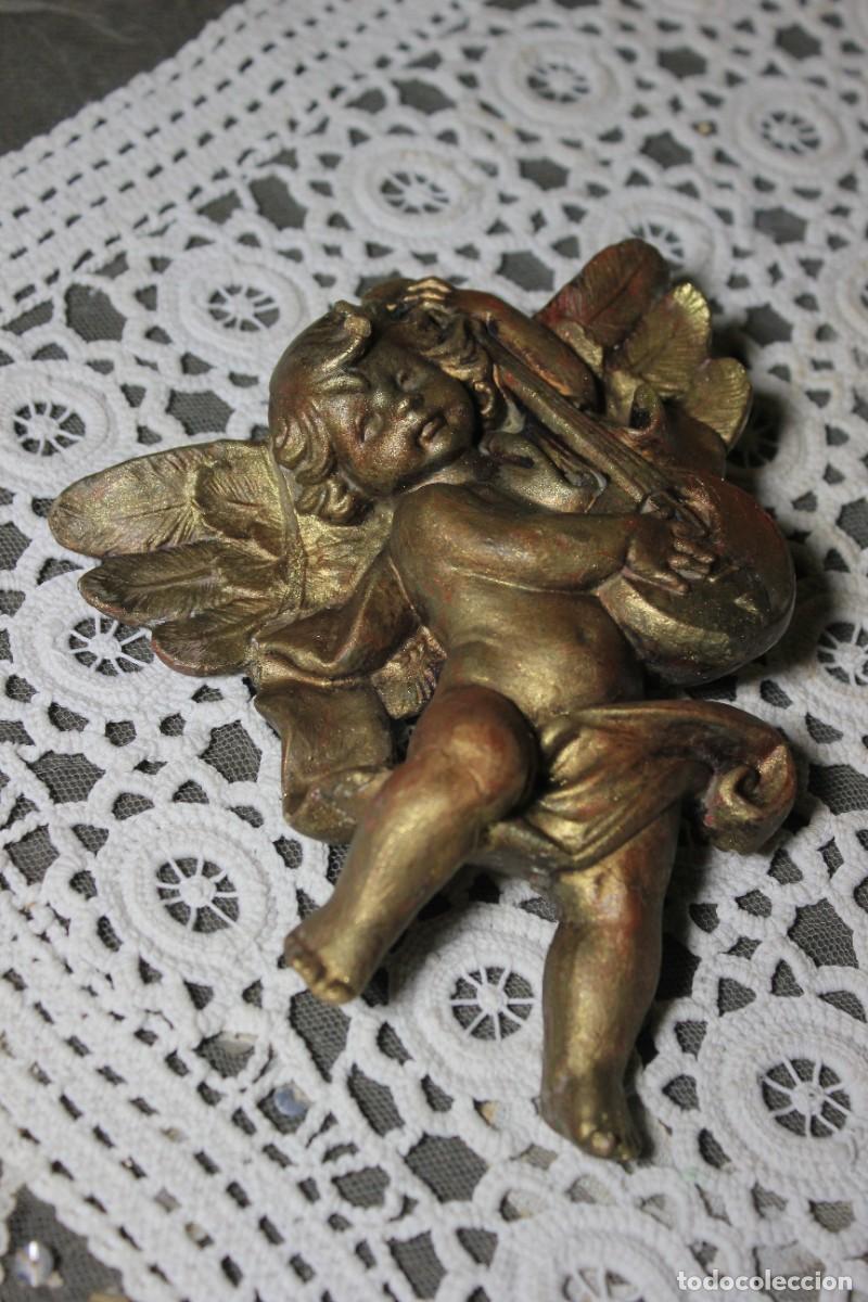 Antig&uuml;edades: &Aacute;ngel Vintage, &Aacute;ngel M&uacute;sico, Angel Putti con Dorados, Escultura &Aacute;ngel Querub&iacute;n, Religi&oacute;n Cristiana,