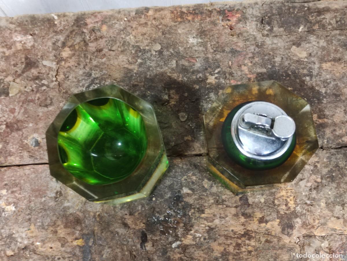 Antig&uuml;edades: Conjunto cenicero y encendedor murano - Foto 2