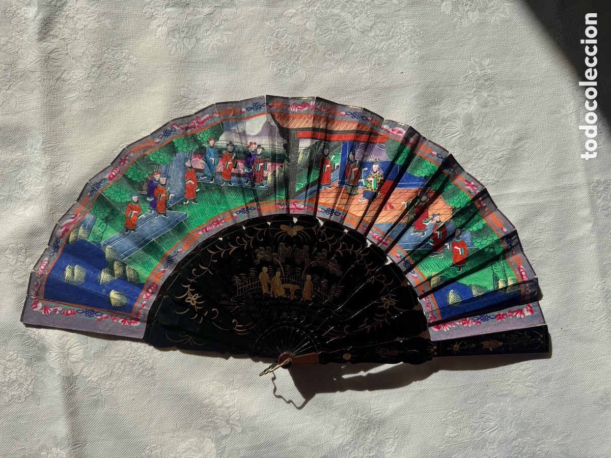 Antig&uuml;edades: Abanico chino antiguo mil caras eventail