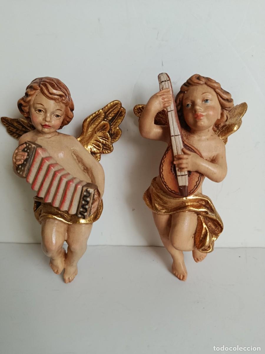 Antig&uuml;edades: DOS FIGURAS DE ANGELES QUERUBINES ANTIGUOS
