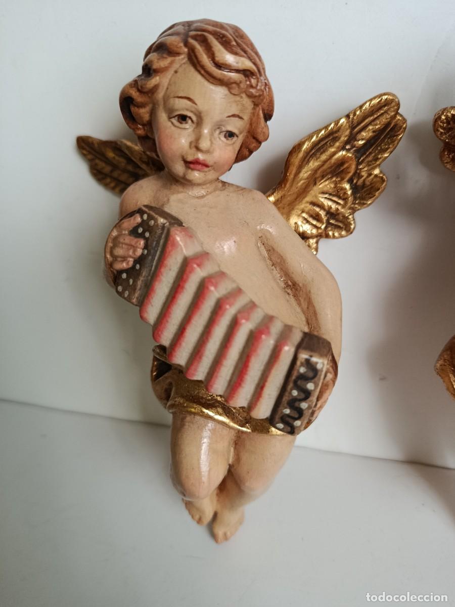 Antig&uuml;edades: DOS FIGURAS DE ANGELES QUERUBINES ANTIGUOS - Foto 2