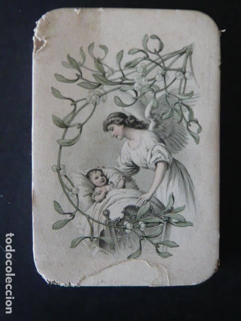 Antig&uuml;edades: ANGEL DE LA GUARDIA LB PARIT LITOGRAFIADA CAJA DE PAPEL Y CARTON 15 X 10 X 2 CM